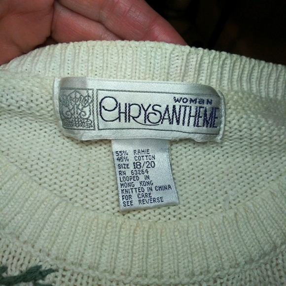 Vintage Chrysantheme Woman Cottagecore/Grannycore Style Rose Embroidered Sweater - Picture 8 of 10